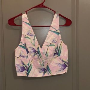 Pink flowers crop top